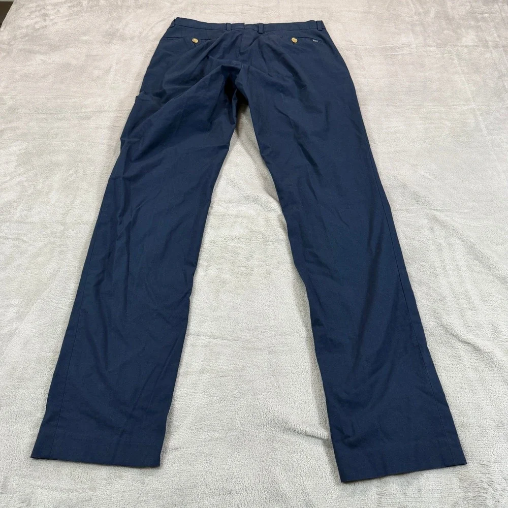 Polo Ralph Lauren Mens 32x34 Tall Slim Fit Chino Pants Navy Blue Stretch Casual